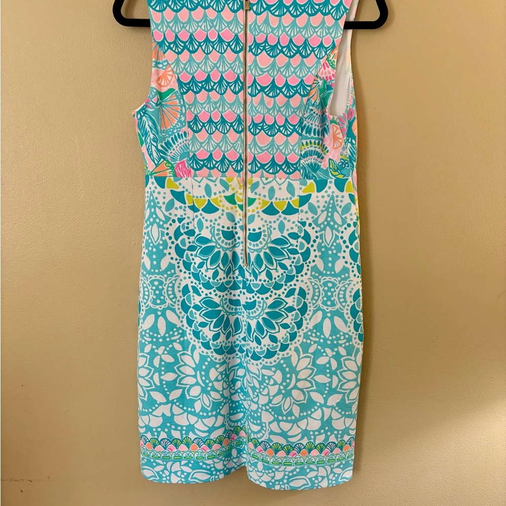 Lilly Pulitzer Sigrid Caribbean Citrus Engineered Pique Knit Shift Dress Size 2 - Picture 5 of 5